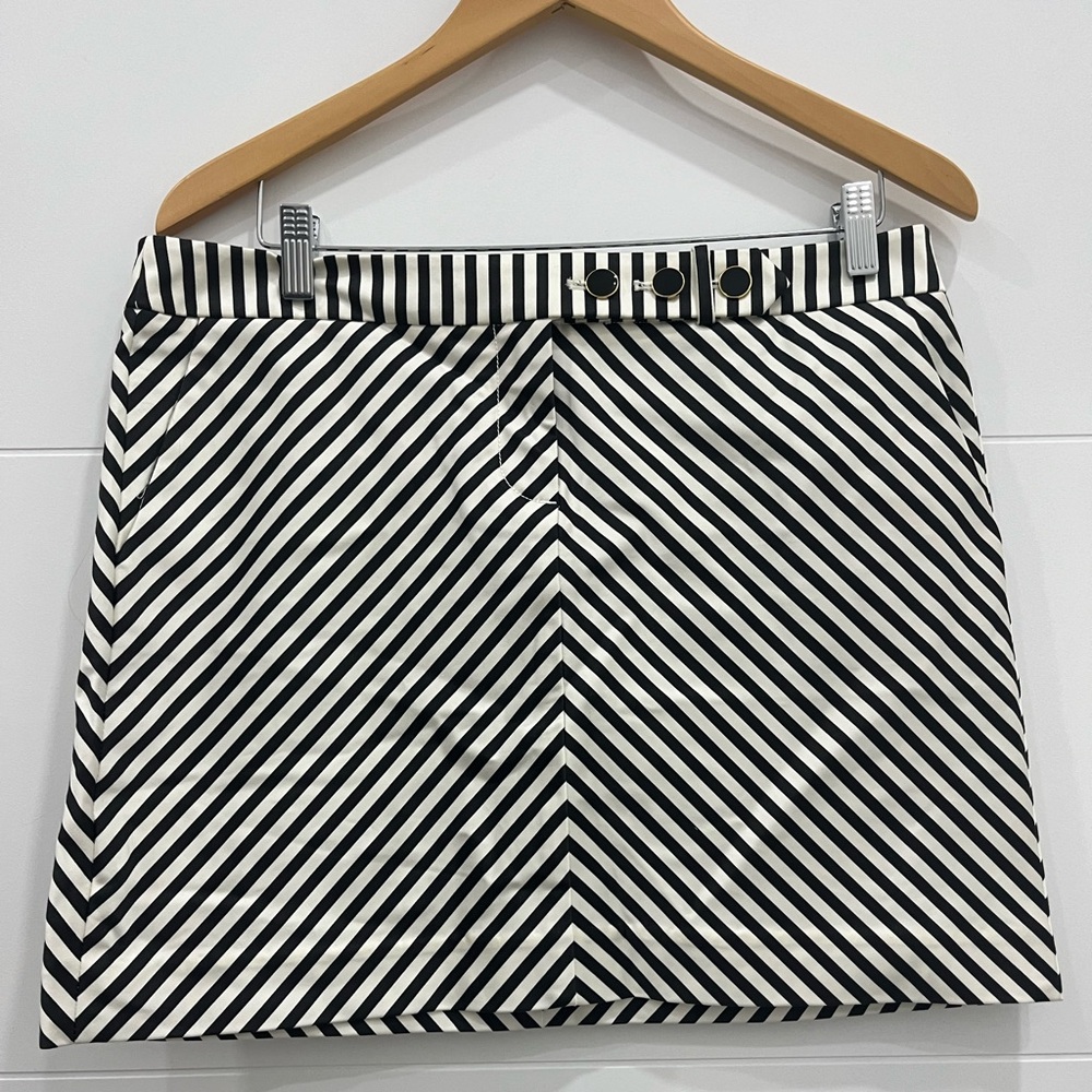 J. Crew Black and White Striped Skirt